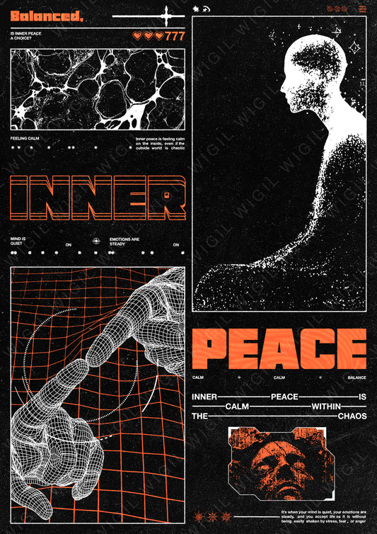 Inner Peace Poster | Mindfulness Wall Art | Meditation Digital Download | Calm Printable Decor