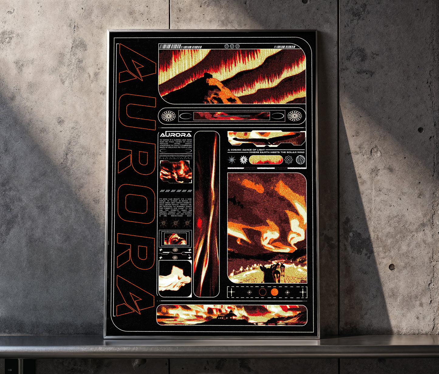 Aurora Poster | Northern Lights Wall Art | Nature Digital Download | Night Sky Printable Decor