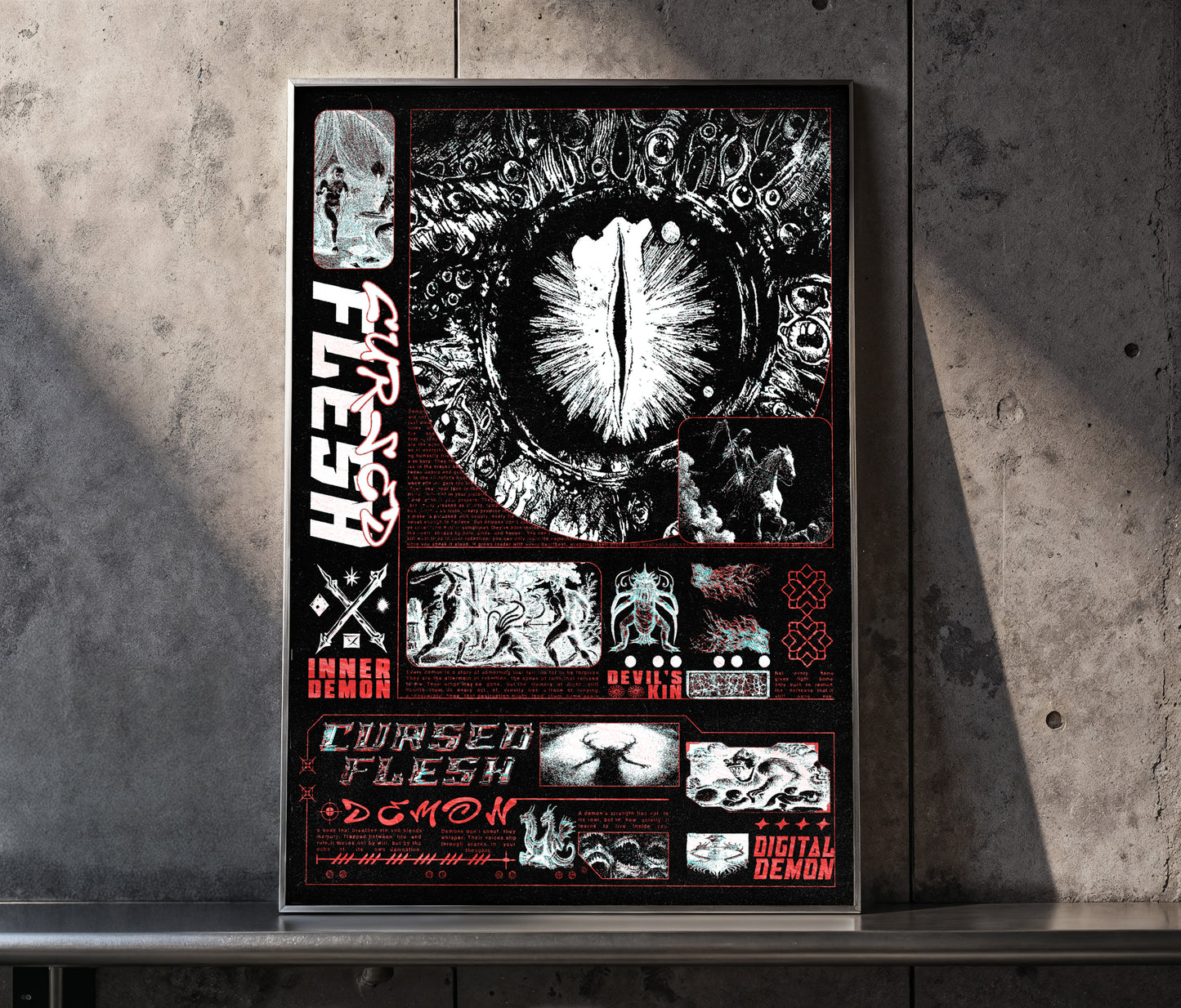 Cursed Flesh Poster | Dark Art Print | Modern Digital Download
