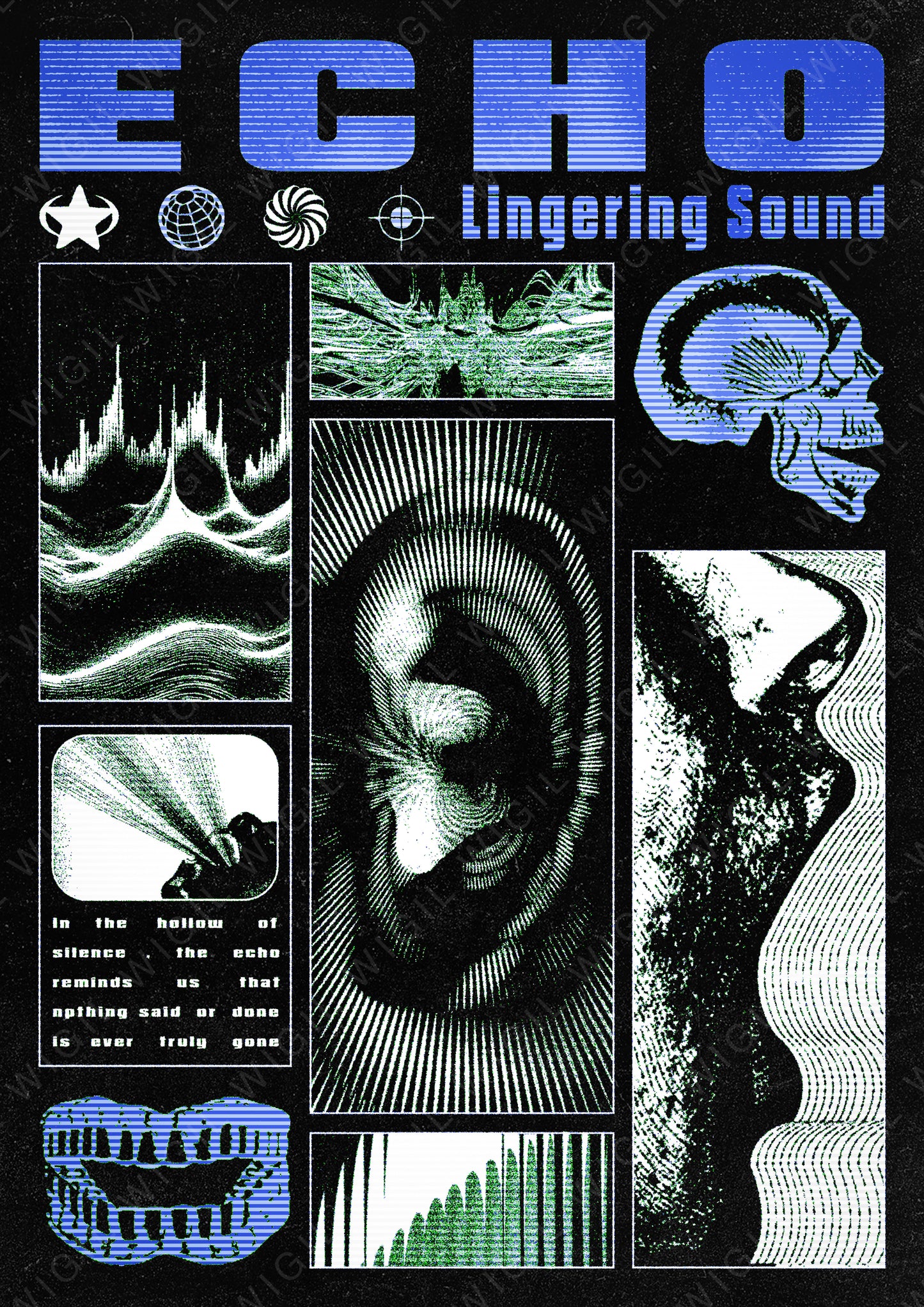 Echo Poster | Modern Digital Download | Abstract Sound Printable Decor