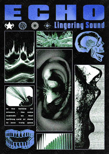 Echo Poster | Modern Digital Download | Abstract Sound Printable Decor