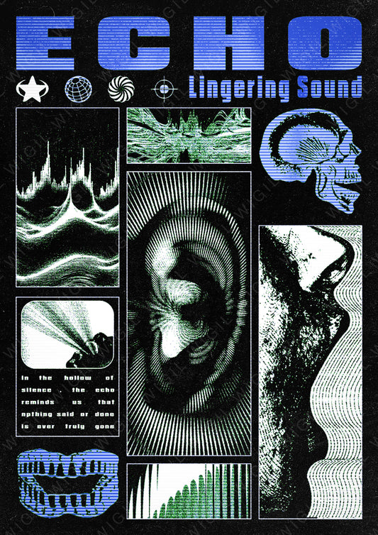 Echo Poster | Modern Digital Download | Abstract Sound Printable Decor