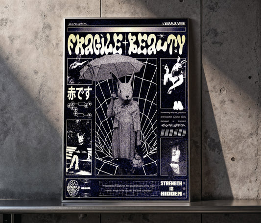 Fragile Beauty Poster | Aesthetic Digital Download | Modern Wall Decor