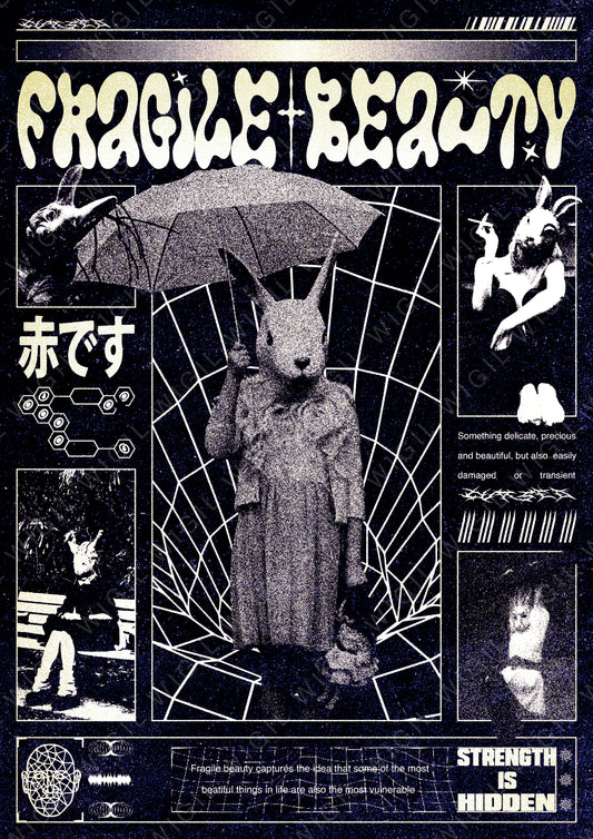 Fragile Beauty Poster | Aesthetic Digital Download | Modern Wall Decor