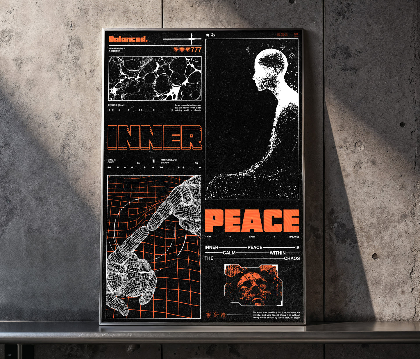 Inner Peace Poster | Mindfulness Wall Art | Meditation Digital Download | Calm Printable Decor