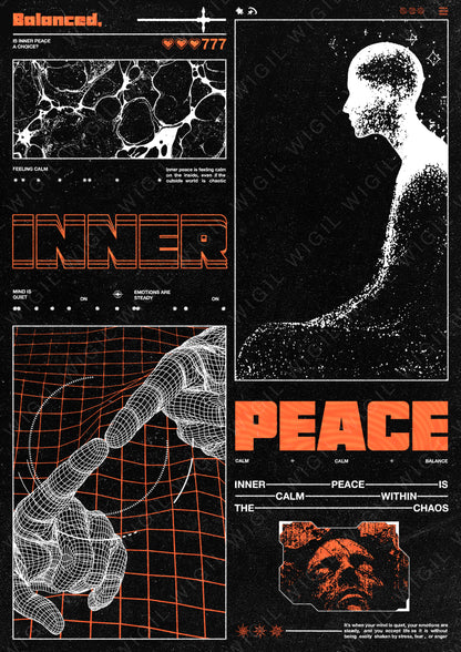 Inner Peace Poster | Mindfulness Wall Art | Meditation Digital Download | Calm Printable Decor