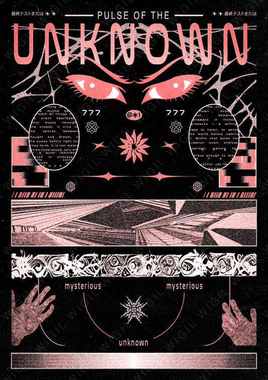 Pulse of the Unknown Poster | Abstract Digital Art Print | Futuristic Wall Decor | Digital Download